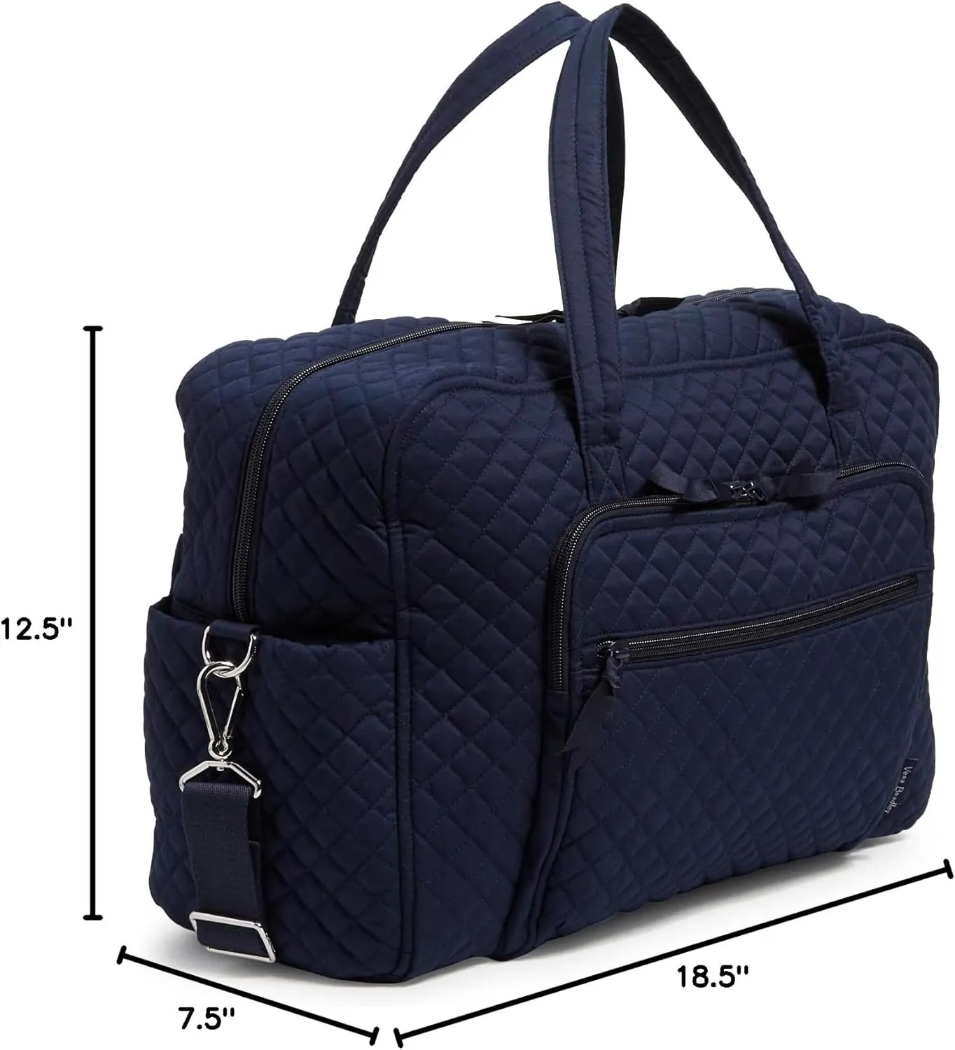 Vera Bradley Women's Cotton Weekender Travel Bag, True Navy, One Size