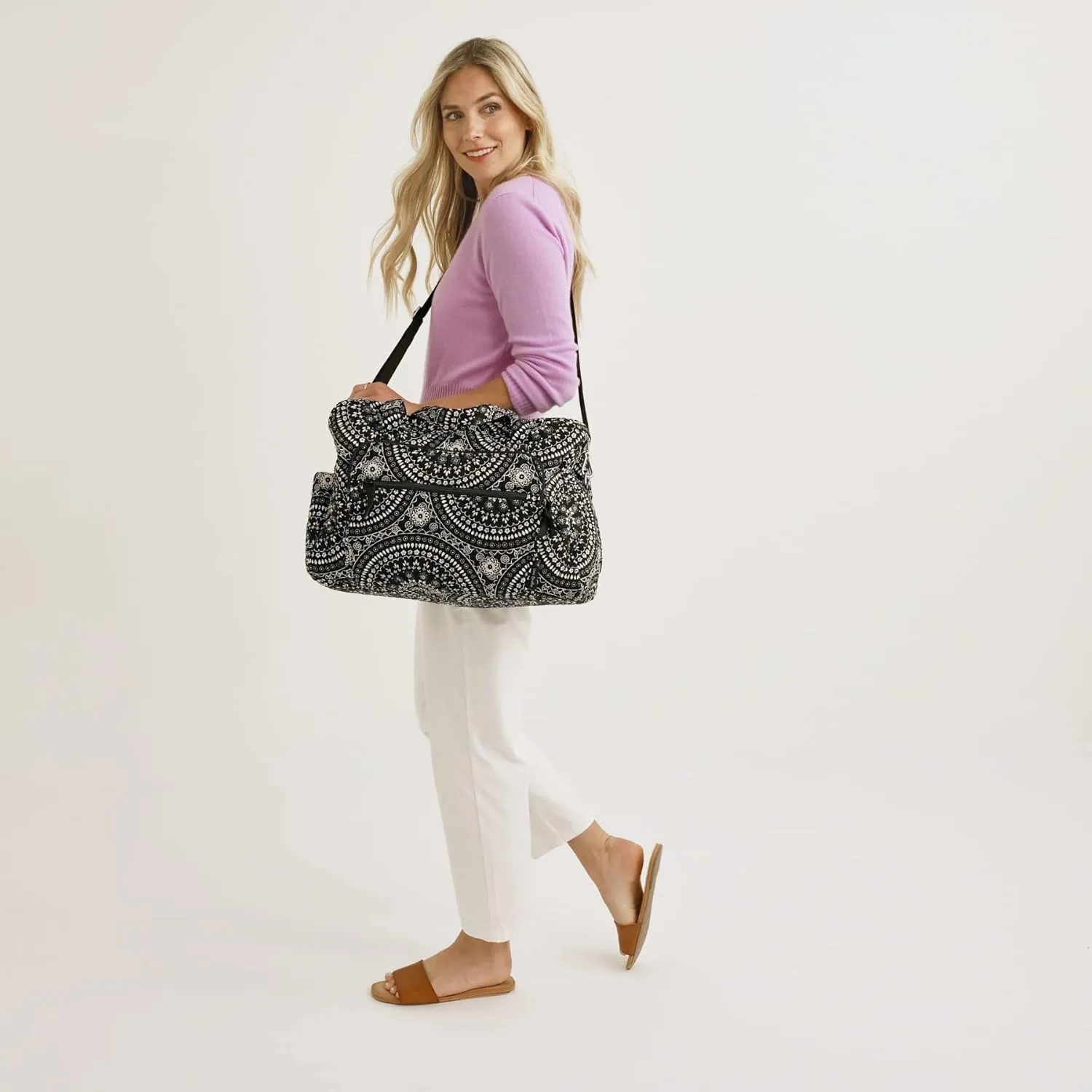 Vera Bradley Women's Cotton Weekender Travel Bag, True Navy, One Size