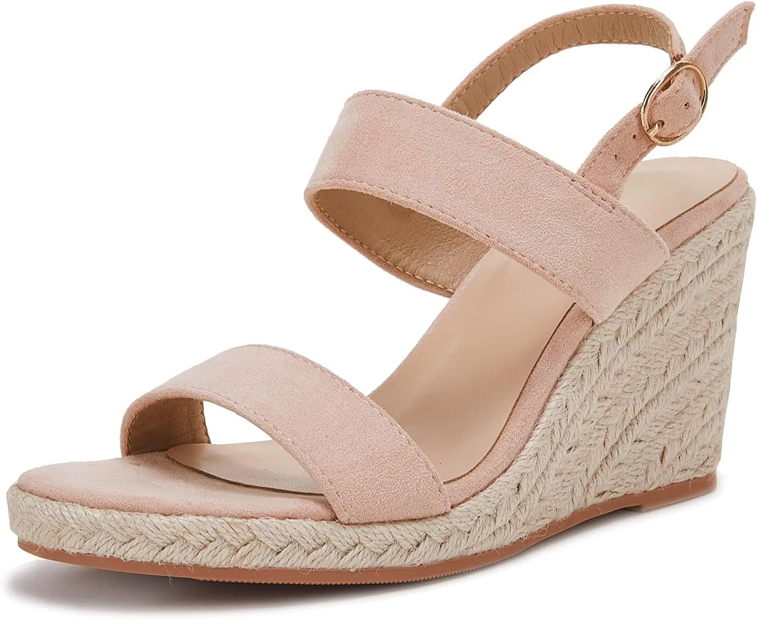 VETASTE Womens Espadrille Wedge Sandals Heels Open Toe Platform High Heeled Ankle Strap Buckle Dress Wedges Shoes