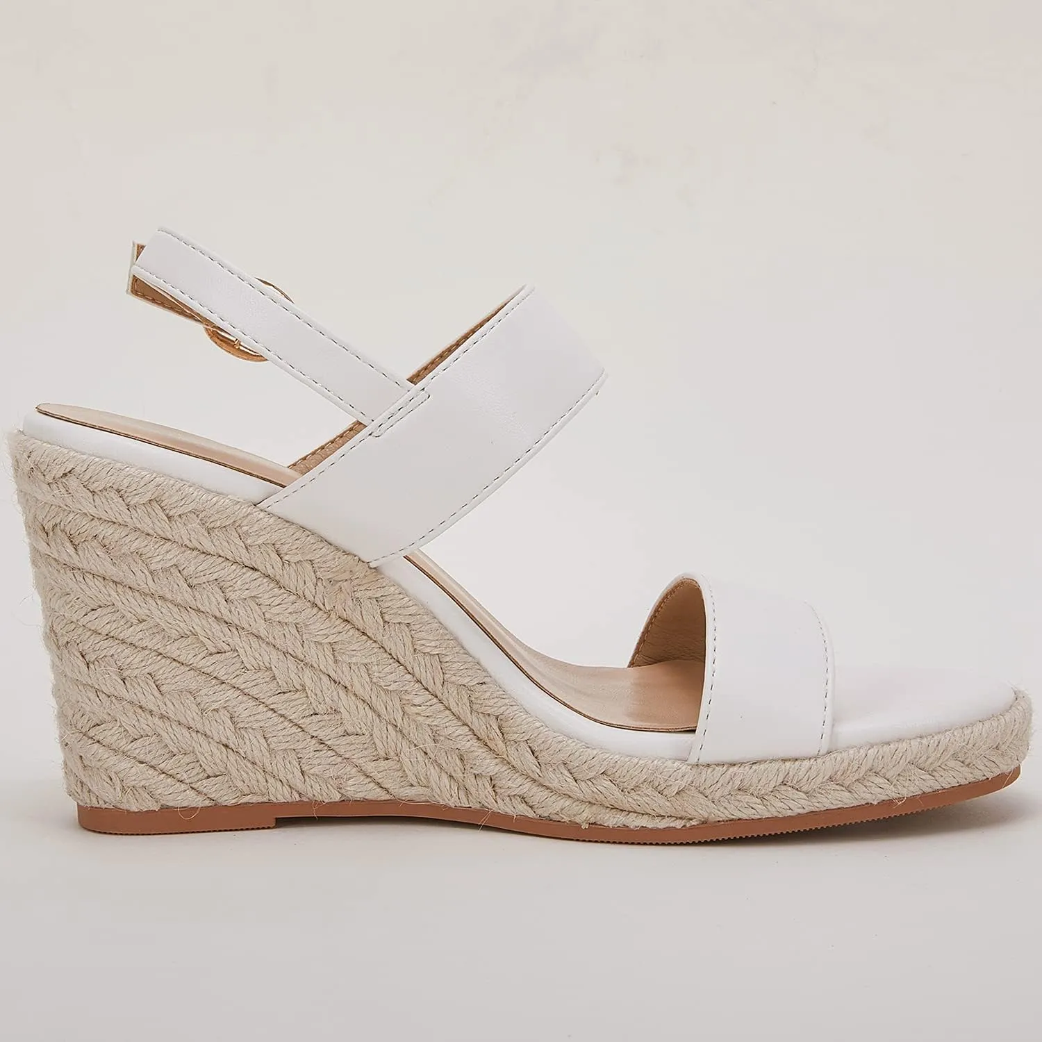 VETASTE Womens Espadrille Wedge Sandals Heels Open Toe Platform High Heeled Ankle Strap Buckle Dress Wedges Shoes