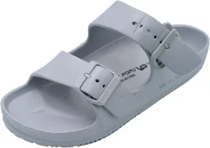VICT POPU Womens Sandals Adjustable Double Buckle Strap Waterproof EVA Flat Slides