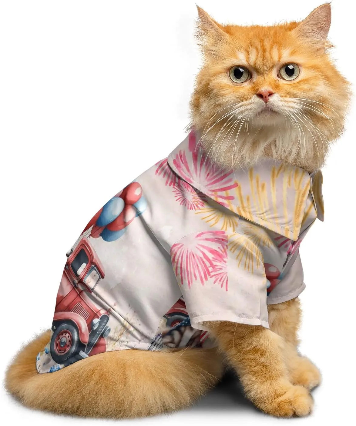 Vintage Patriotic Dog 4th of July Independence Memorial Day Hawaiian Shirt for Dog Cat and Owner