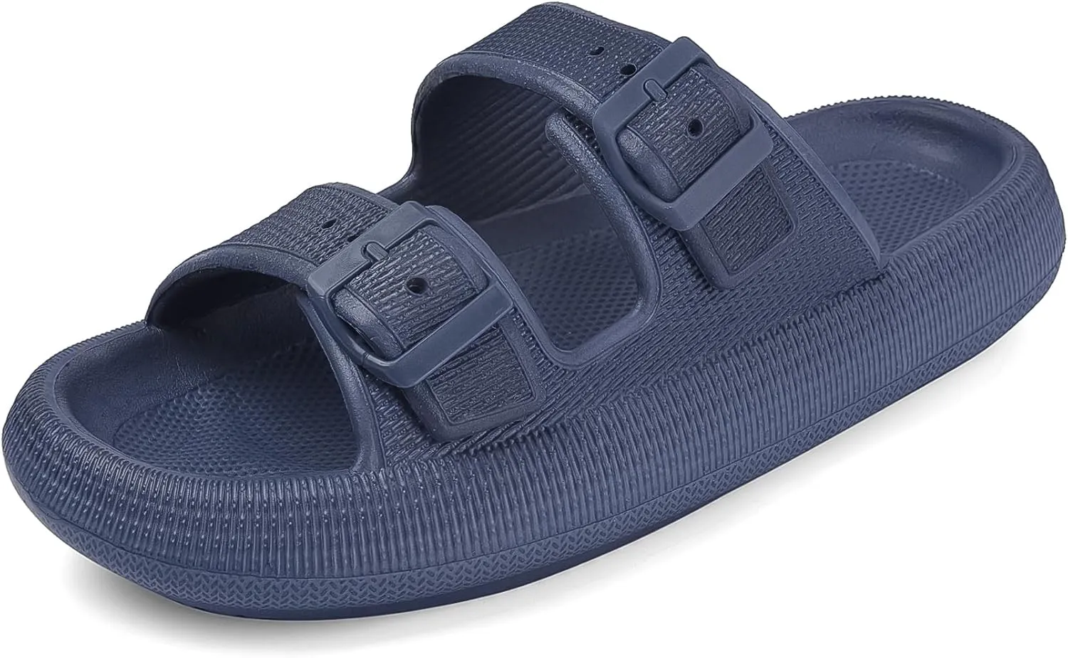 VONMAY Comfort Sandals for Women and Men Pillow Slippers Double Buckle Quick Dry Adjustable Slides Cushioned Thick Sole EVA Flat Sandals