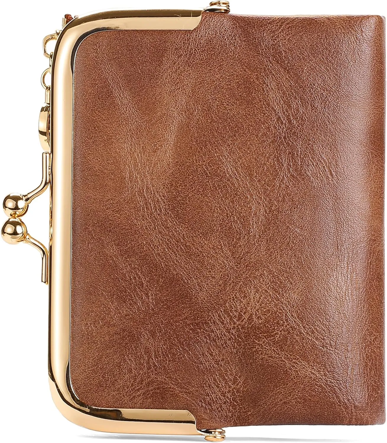 Wallet Women Small RFID Blocking Bifold Leather Wallets for Women Vintage Coin Purse With Zipper and Kiss Lock