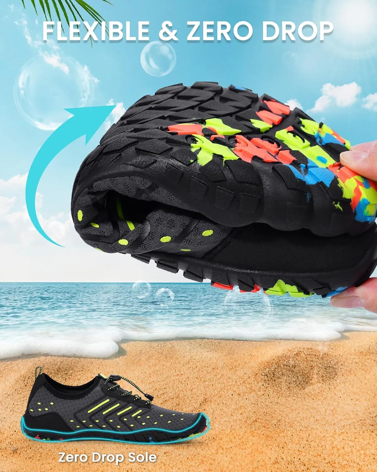 Water Shoes for Women Men Adult Quick-Dry Aqua Socks Breathable Barefoot Shoes for Swim Beach River Pool Lake Hiking Kayaking Surfing