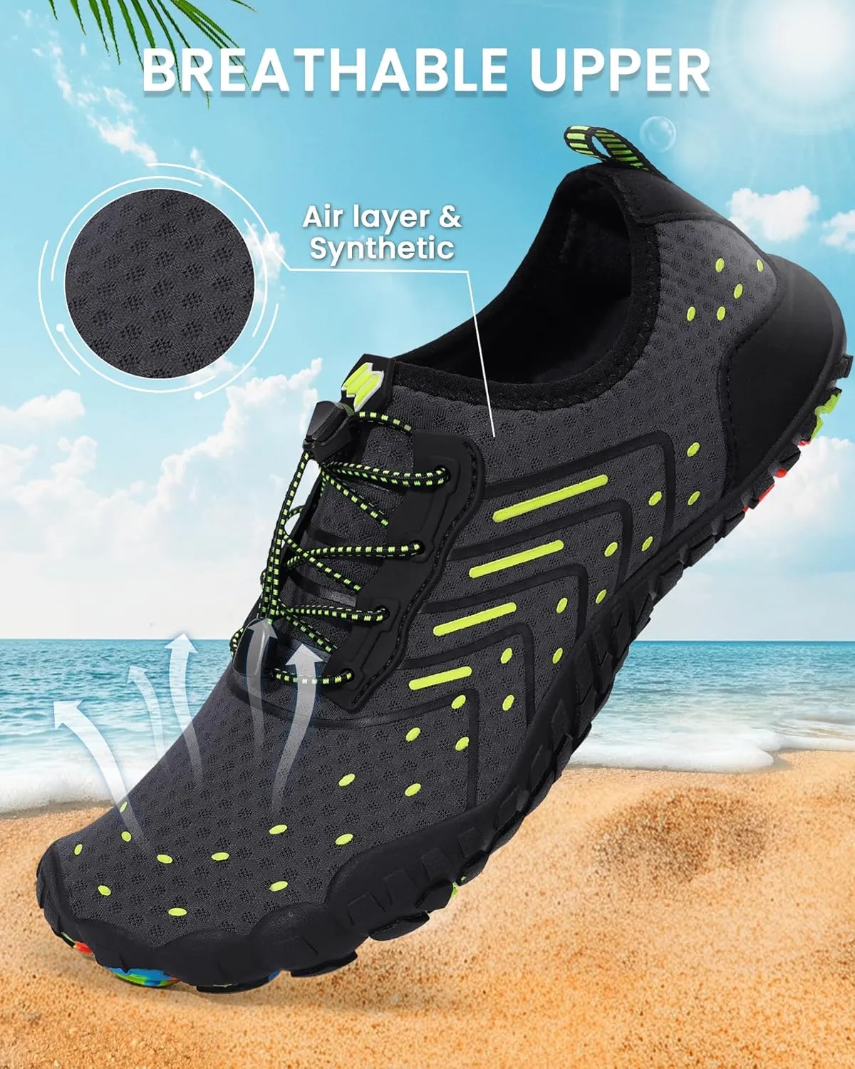Water Shoes for Women Men Adult Quick-Dry Aqua Socks Breathable Barefoot Shoes for Swim Beach River Pool Lake Hiking Kayaking Surfing