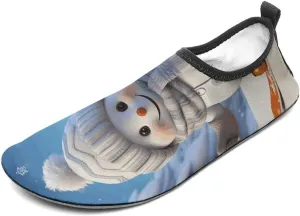 Water Shoes for Women Men Quick-Dry Aqua Socks Swim Pool Barefoot Shoes Cute Snowboard Snowman Beach Shoes