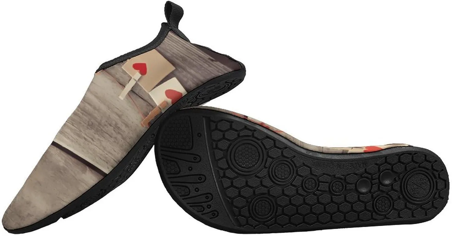 Water Shoes for Women Men Quick Dry Barefoot Shoes Decoration on Wooden Wall Sport Shoes Beach Aqua Socks for Hiking Swim Surf Yoga Sport
