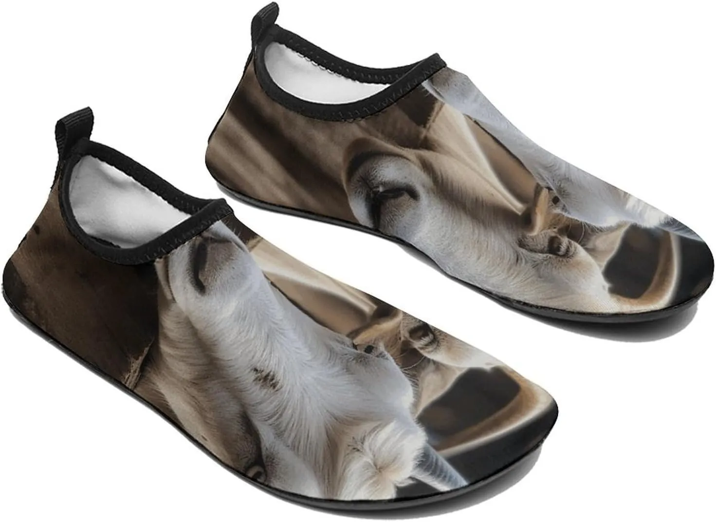 Water Shoes for Women Men Quick Dry Barefoot Shoes Goat in Wooden Fence Sport Shoes Beach Aqua Socks for Hiking Swim Surf Yoga Sport