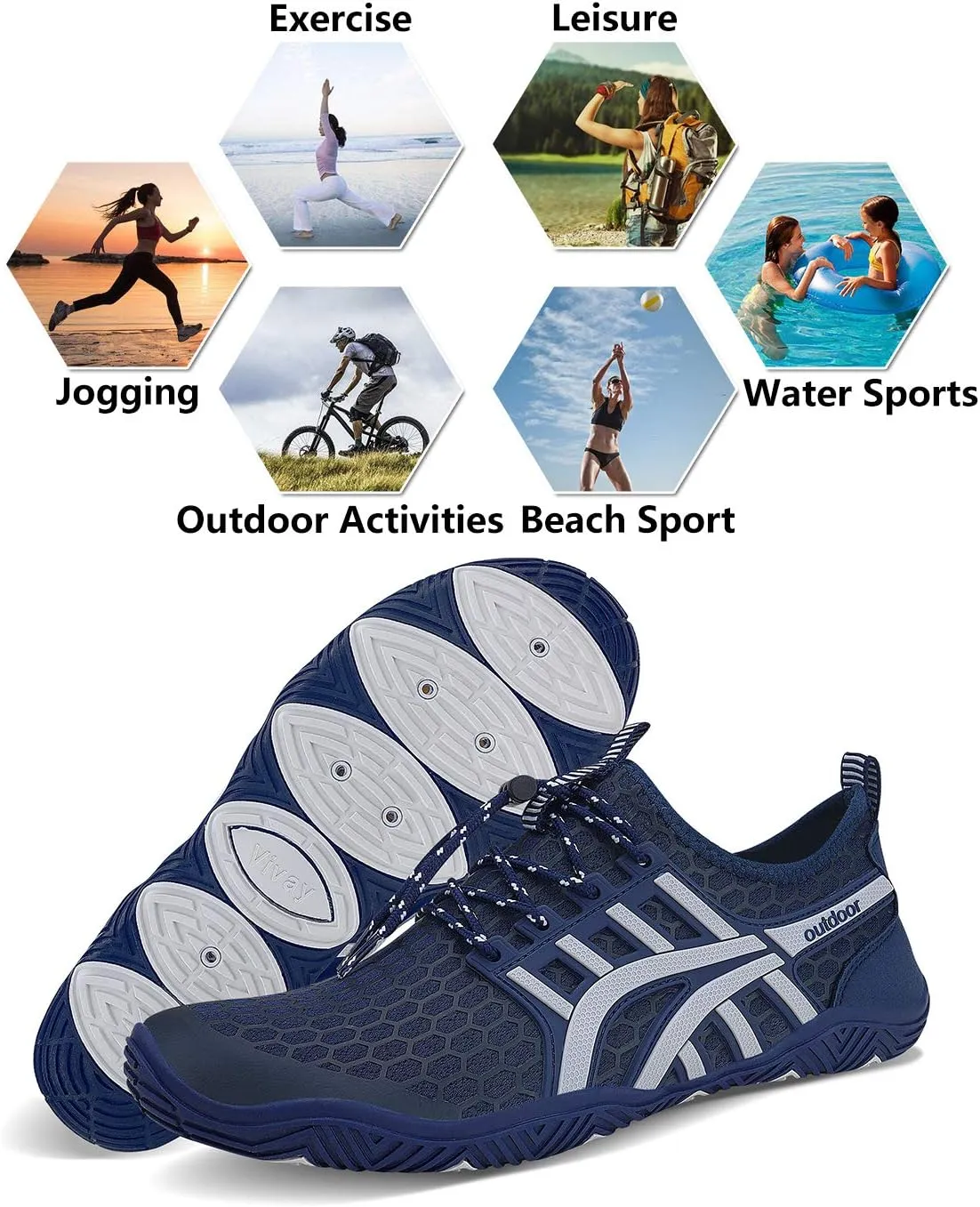 Water Shoes Mens Womens Quick Dry Barefoot Aqua Socks Diving Sports Shoes for Beach Swim Surf Pool Yoga Outdoor Trip