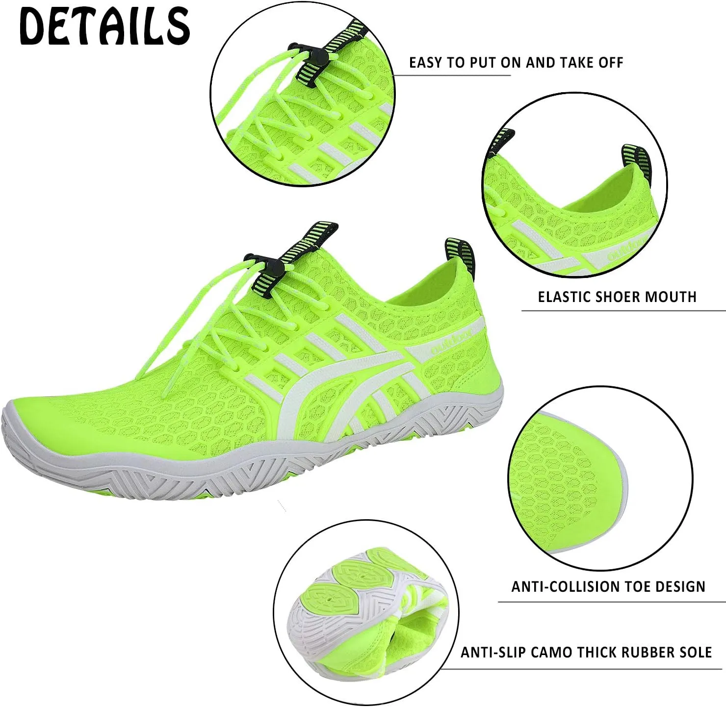Water Shoes Mens Womens Quick Dry Barefoot Aqua Socks Diving Sports Shoes for Beach Swim Surf Pool Yoga Outdoor Trip
