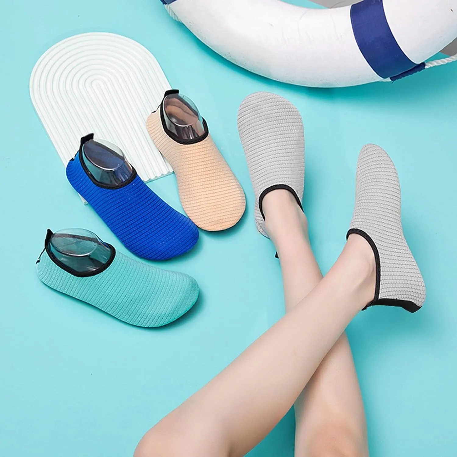 Water Shoes Quick-Dry Barefoot Slip-on for Beach Pool Swim River Yoga Sport Shoes Lightweight Breathable Low Top Sneaker