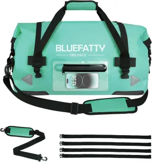 Waterproof Motorcycle Duffel Bag Roll Top Dry Duffel Bag with Quick-fixed Straps for Rafting, Boating, Kayaking, Travel, 50L(Ocean Green)