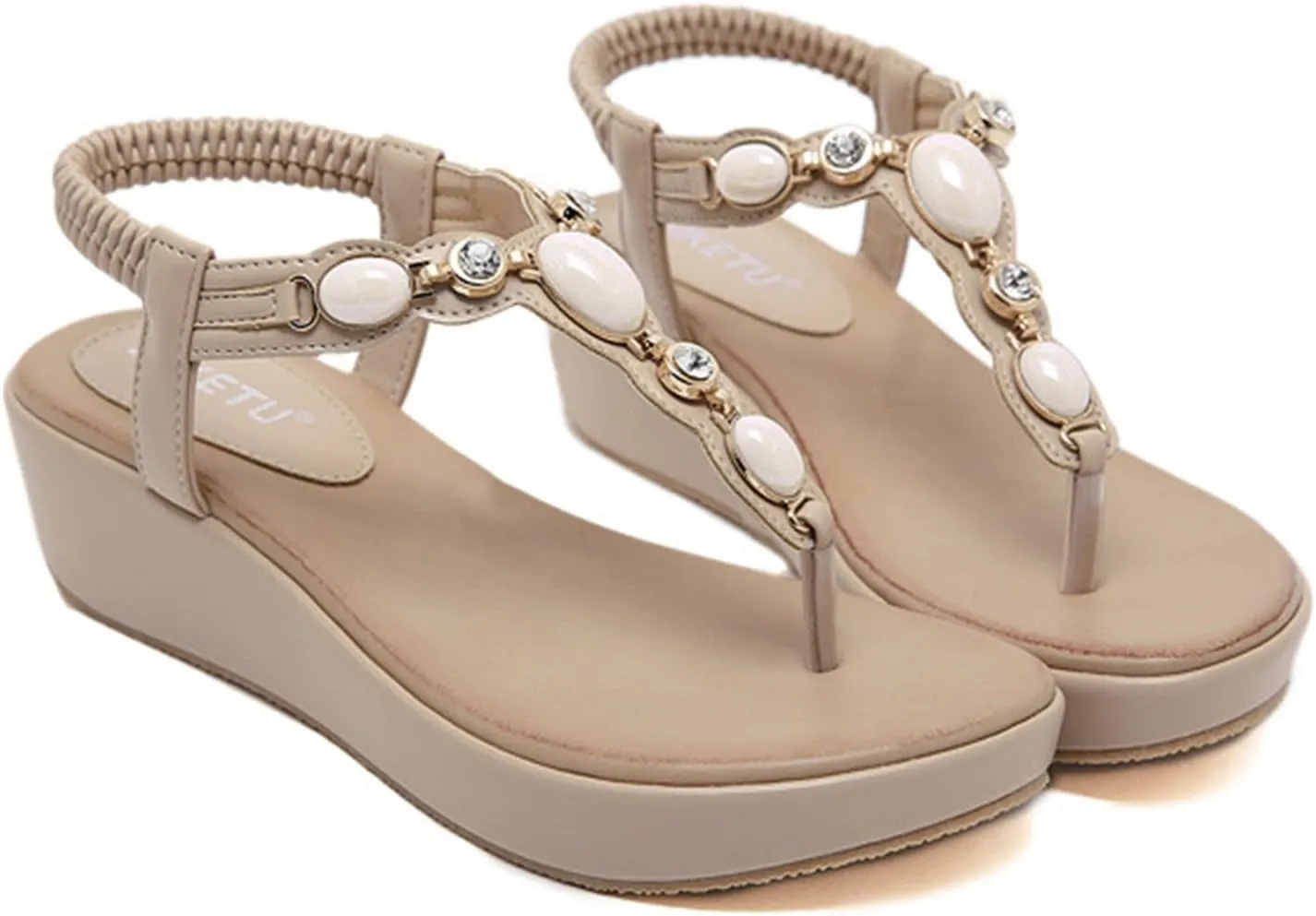Wedge Sandals Women's White Summer Comfortable Breathable Ankle Boots Beach Shoes Slingback Flip Flops for Women Toe Post