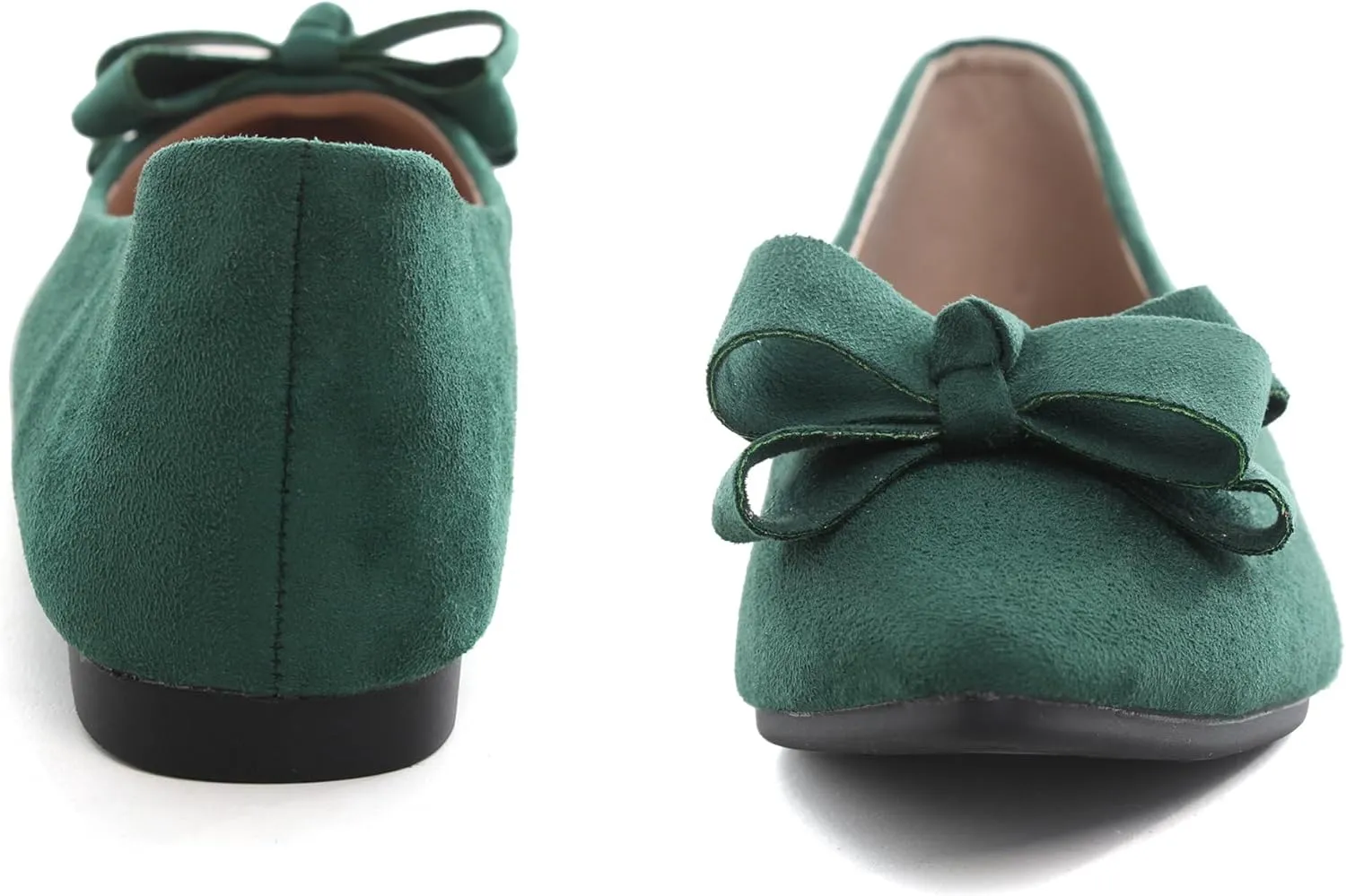 WENJIAZHIZHI Flat Dress Shoes Women Comfortable Ballet Flats Slip On Pearls Knot Dressy Shoes Pointed Toe