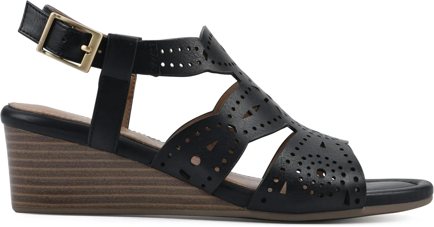WHITE MOUNTAIN Women's Brush Up Wedge Sandal