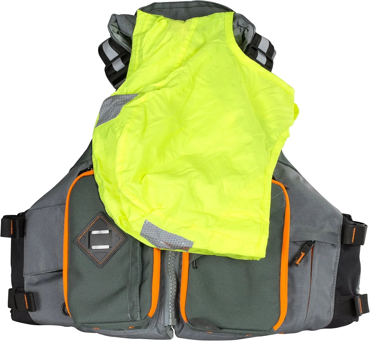 Wilderness Systems Fisher Kayaking Life Jacket - Easy Access Zippered Pockets Zippered Pockets - USCG Approved PFD - UL Type 3 Paddle Sports Life Vest - Gray