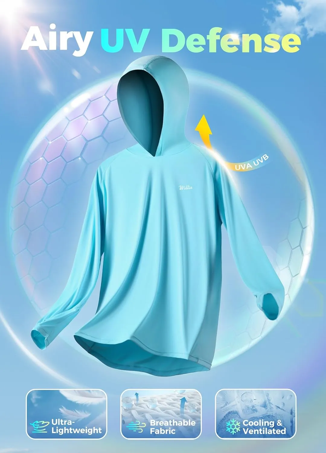 Willit Women's UPF 50  Sun Protection Hoodie SPF Shirt Long Sleeve Hiking Fishing Outdoor Shirt Lightweight Hoodie