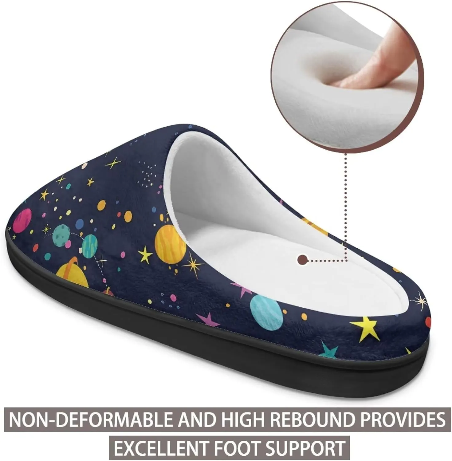 Winter Slippers for Women Men Lightweight Slip-on House Slippers Indoor Fluffy Shoes Size 34-50