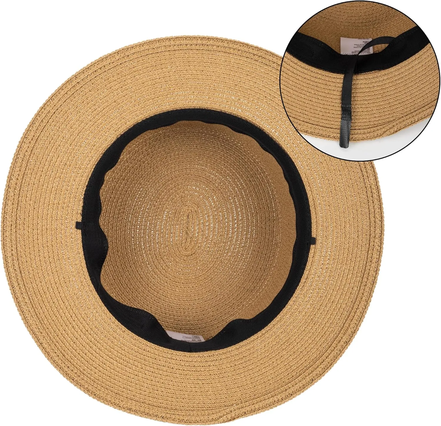 Women Beach Straw Sun Hat - Summer Classic Boater Sun Hat Panama Short Brim Fedora for Party Travel(S/M)