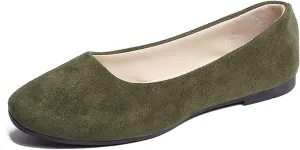 Women Round Toe Flats Comfortable Fashion Ballet Flat Shoes for Women Dressy Slip-ons Loafers