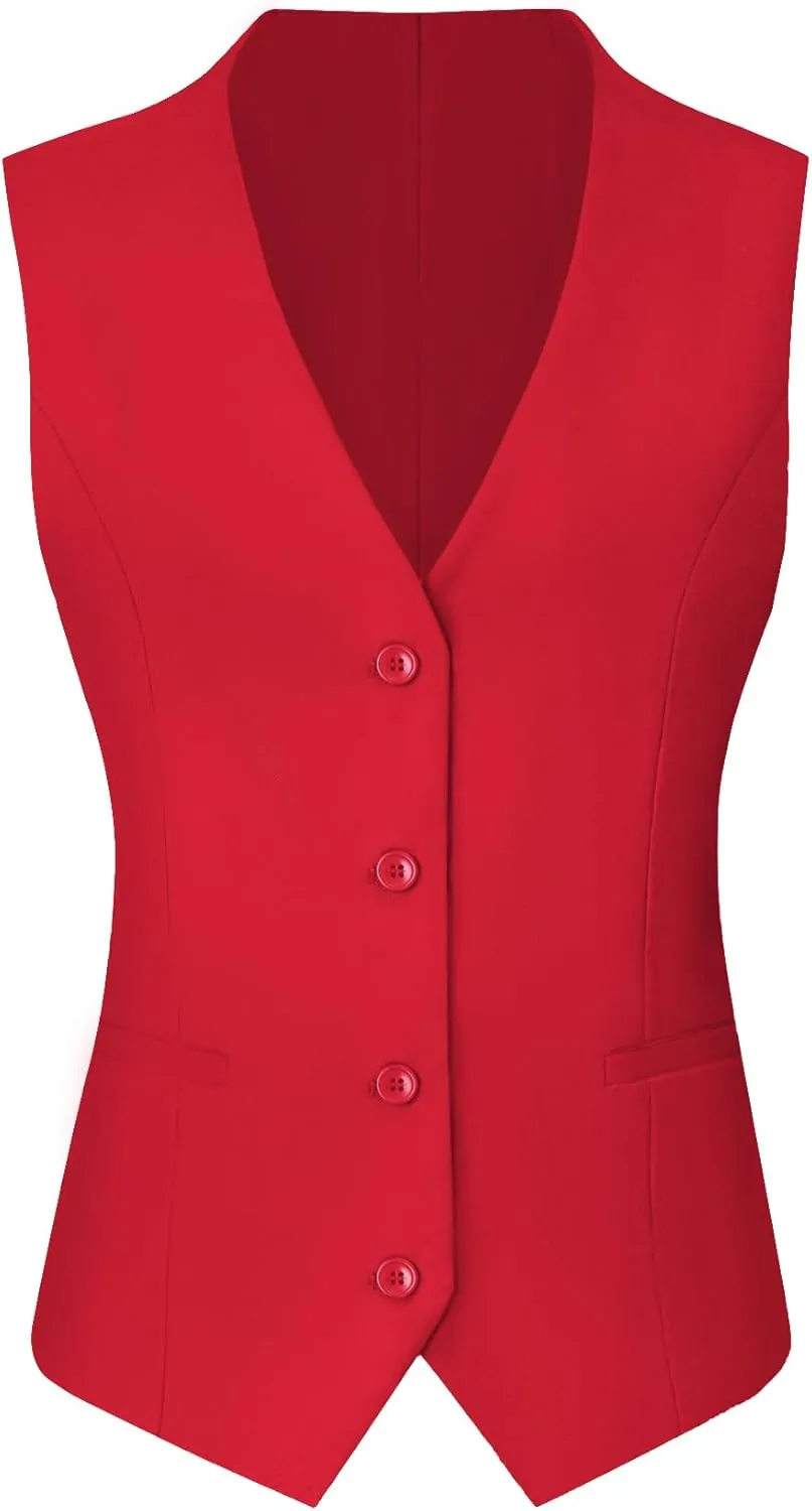Women's 3 Piece Suit Lady Business Casual Office One Button Slim Fit Blazer Jacket Vest Pants Set