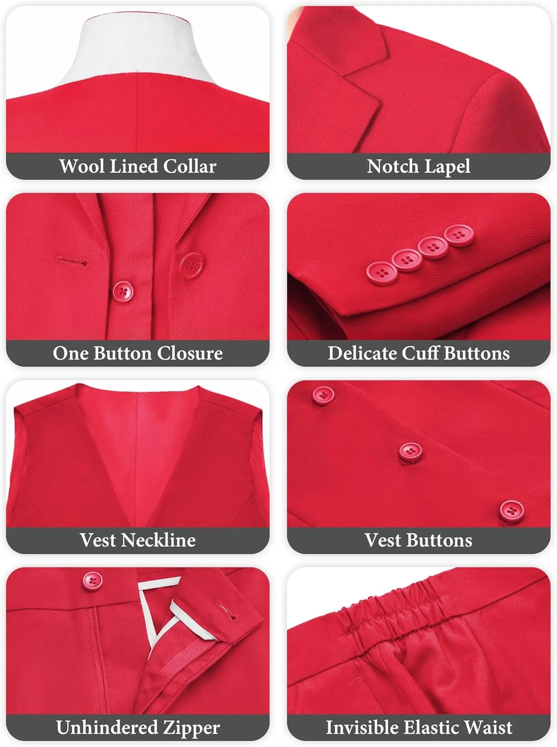 Women's 3 Piece Suit Lady Business Casual Office One Button Slim Fit Blazer Jacket Vest Pants Set