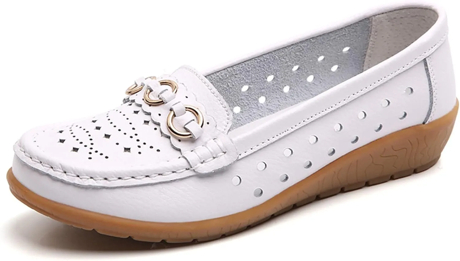 Women's Ballet Flats Womens Walking Flat Loafer Slip On Leather Loafer Comfortable Flat Comfy Casual Ballerina Shoes