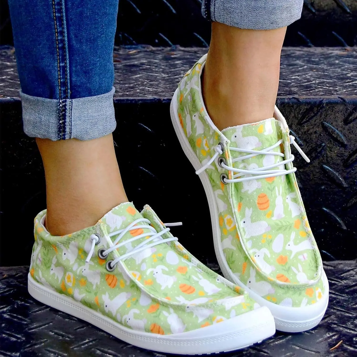 Women's Canvas Shoes,Halloween Pumpkin Ghost Print Flat Sports Shoes for Women Breathable Women's Shoes