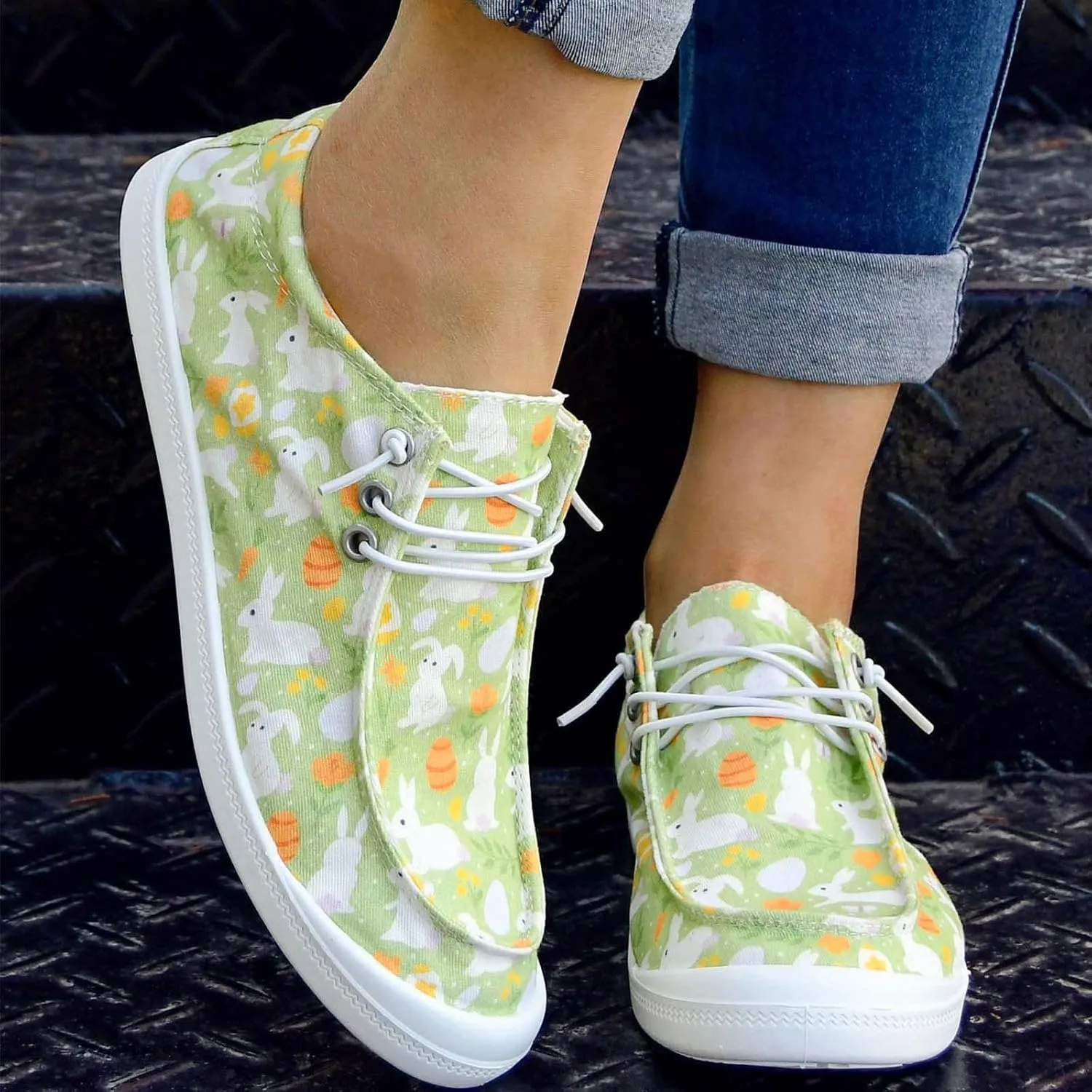 Women's Canvas Shoes,Halloween Pumpkin Ghost Print Flat Sports Shoes for Women Breathable Women's Shoes
