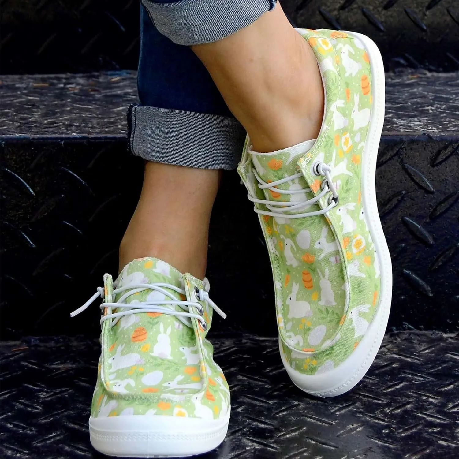 Women's Canvas Shoes,Halloween Pumpkin Ghost Print Flat Sports Shoes for Women Breathable Women's Shoes