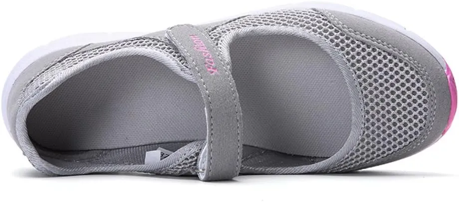 Women's Casual Walking Sneakers Lightweight Breathable Flat Mary Jane Shoes