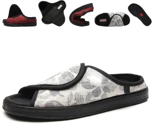 Women's Extra Wide Diabetic Edema Shoes with Adjustable Closures Easy On Off, Elderly Swollen Feet Arthritis Non Slip Orthopedic Slippers