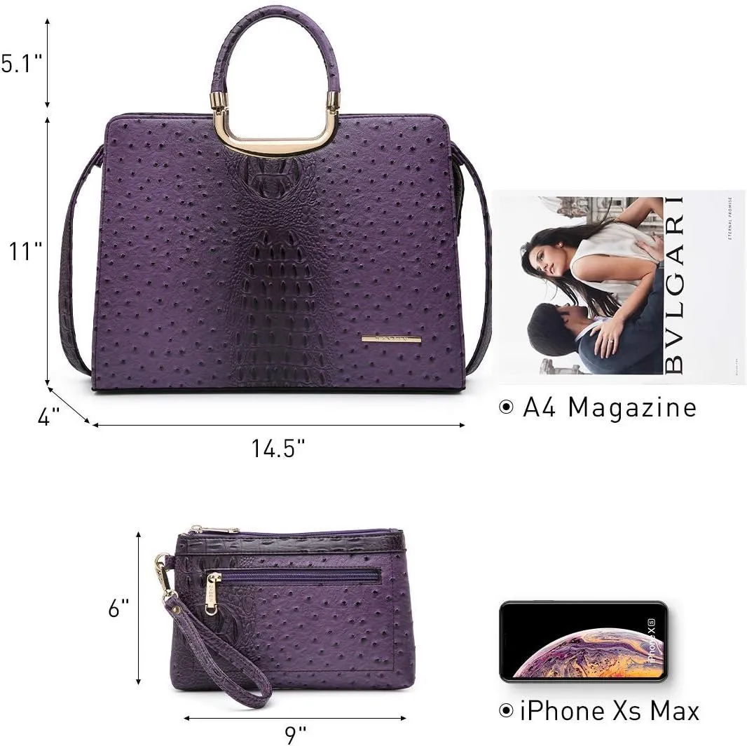 Womens Handbag Top Handle Shoulder Bag Tote Satchel Purse Work Bag with Matching Wallet