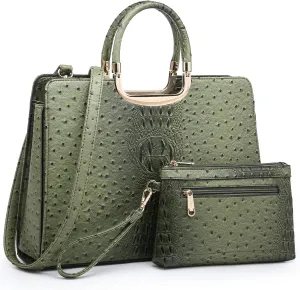 Womens Handbag Top Handle Shoulder Bag Tote Satchel Purse Work Bag with Matching Wallet