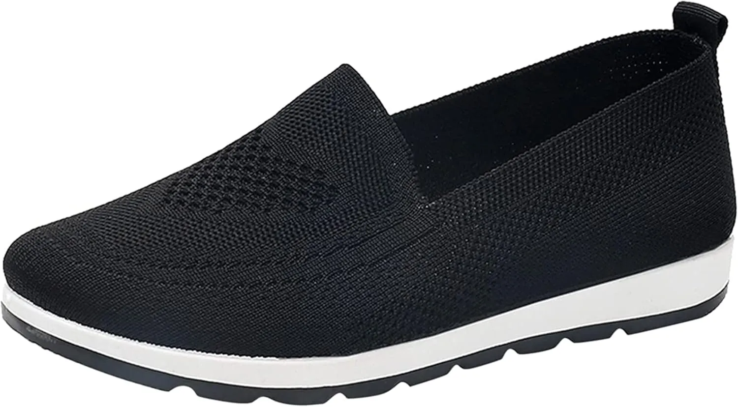Women's Knitting Flat Shoes Walking Shoes Comfort Loafers Breathable Mesh Female Round Toe Black, Pink, Purple, Red