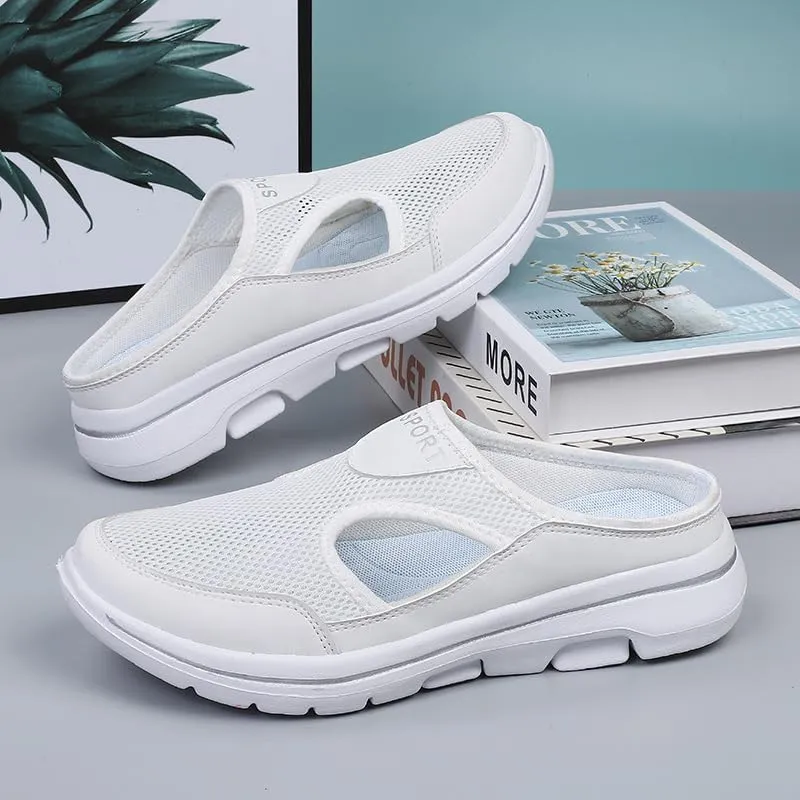 Womens Lightweight Open Back Shoes Comfort Walking Shoes Breathable Slippers Closed Toe Slides