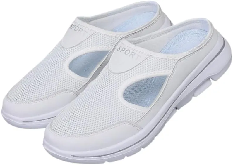 Womens Lightweight Open Back Shoes Comfort Walking Shoes Breathable Slippers Closed Toe Slides