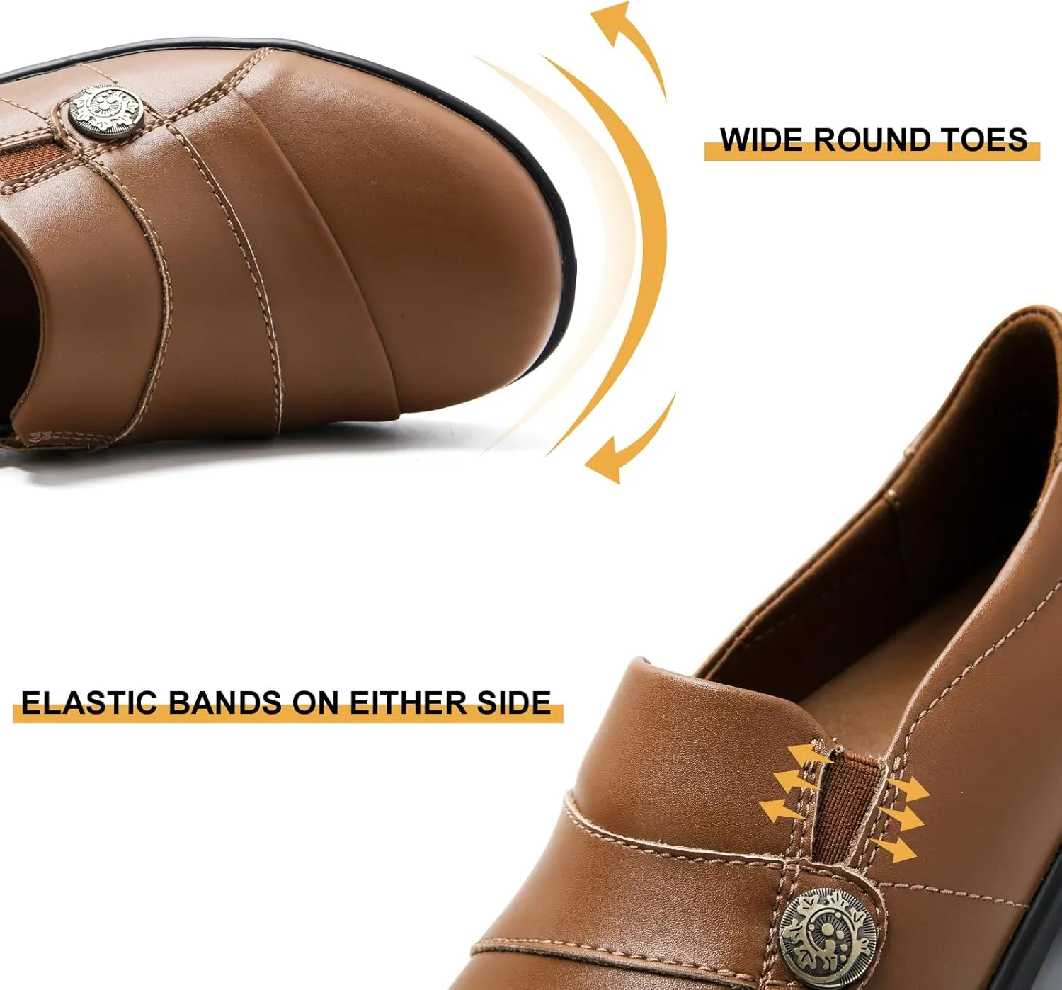 Women's Loafer Comfort Leather Slip On Dress Shoes for Office Business
