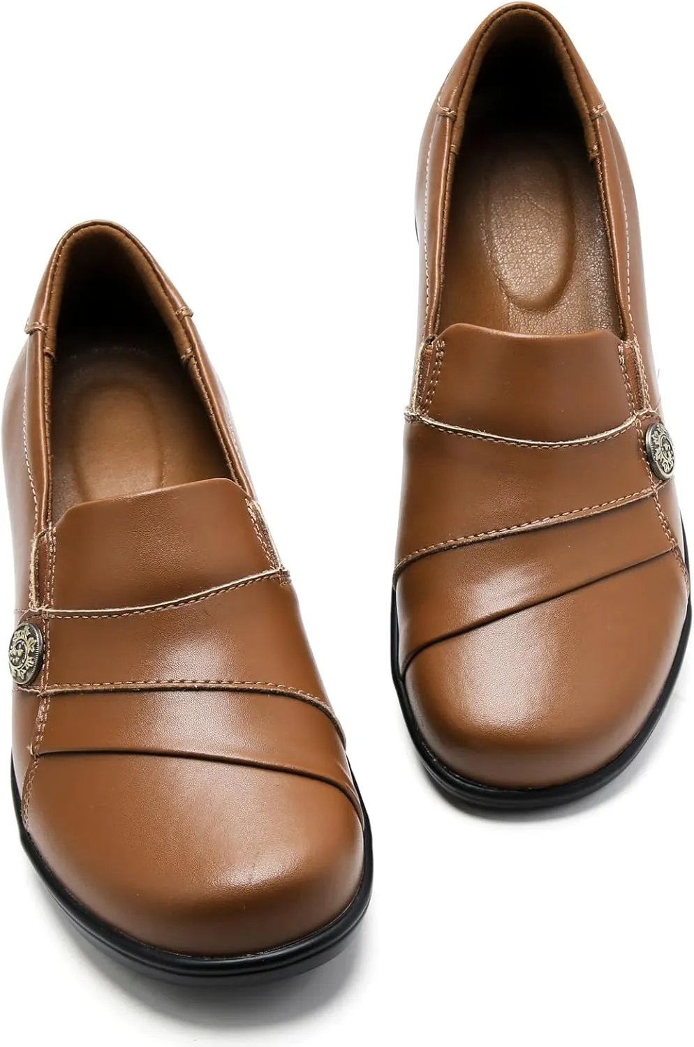 Women's Loafer Comfort Leather Slip On Dress Shoes for Office Business