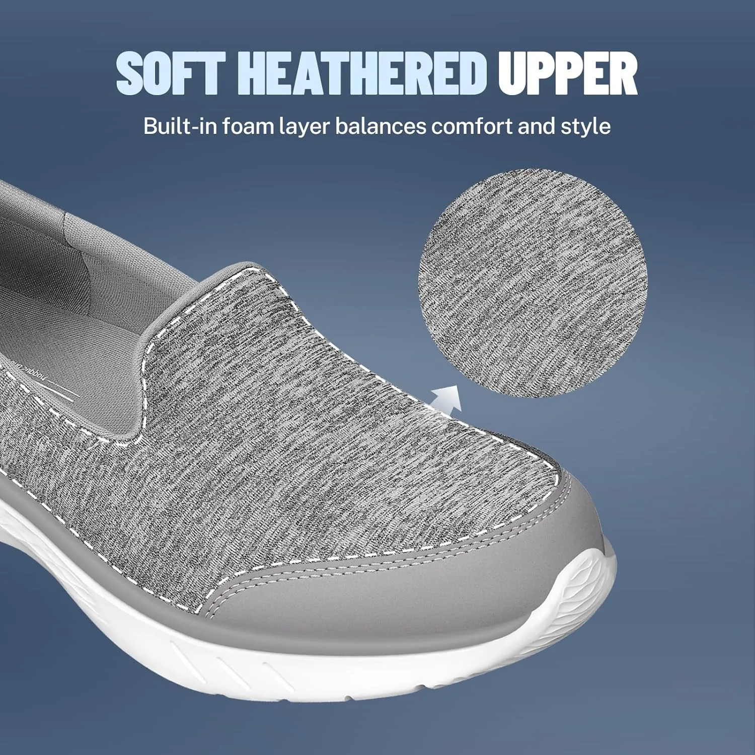 Womens Loafer for Plantar Fasciitis, Versatile Lightweight Womens Slip on Shoes with Arch Support, Orthopedic Cushioning Comfy Walking Shoes Women for Pain Relieve