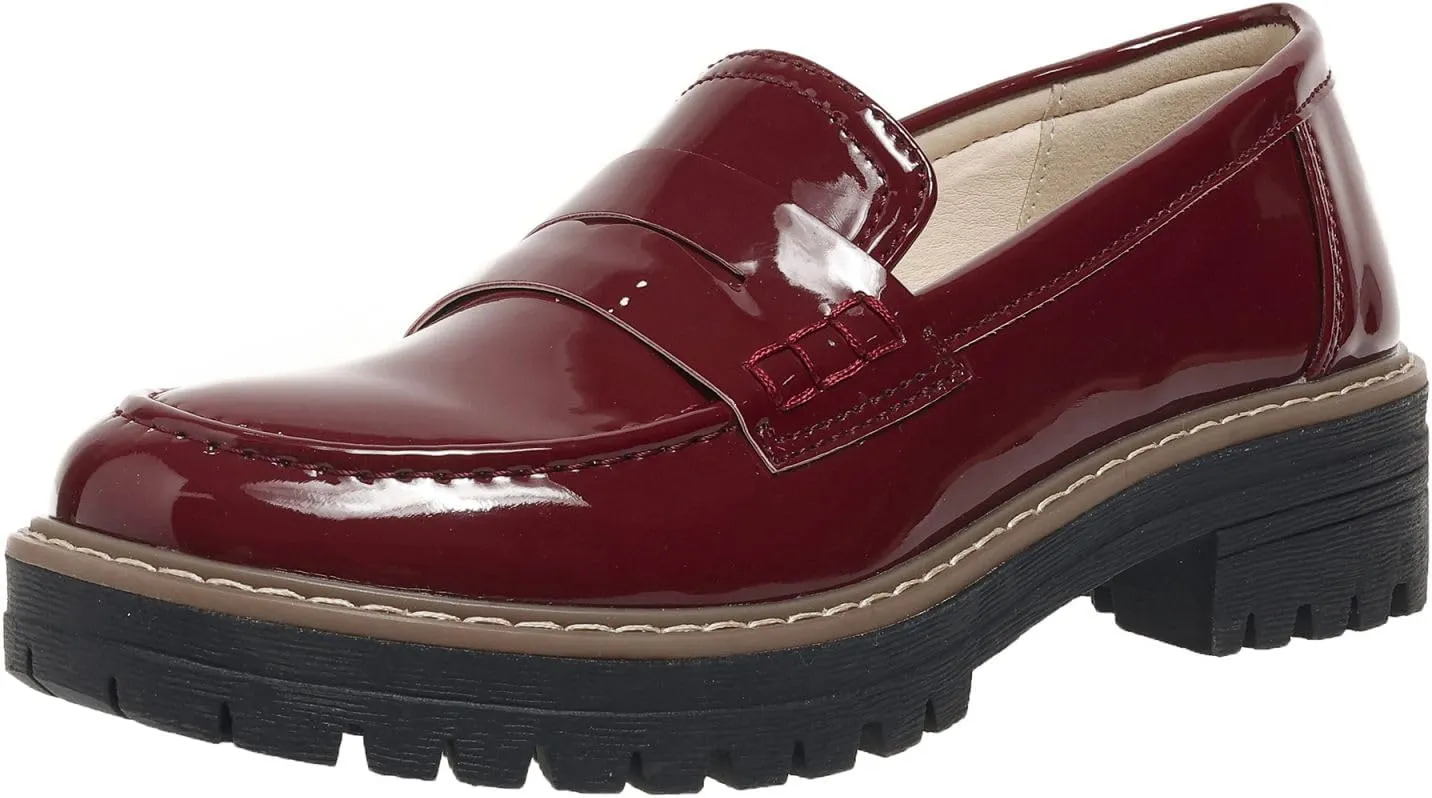 Womens Loafers Comfortable Platform Penny Loafer Chunky Heel Business Casual Dress Shoes 2024 Fashion Patent Leather Women's Loafers & Slip-ons