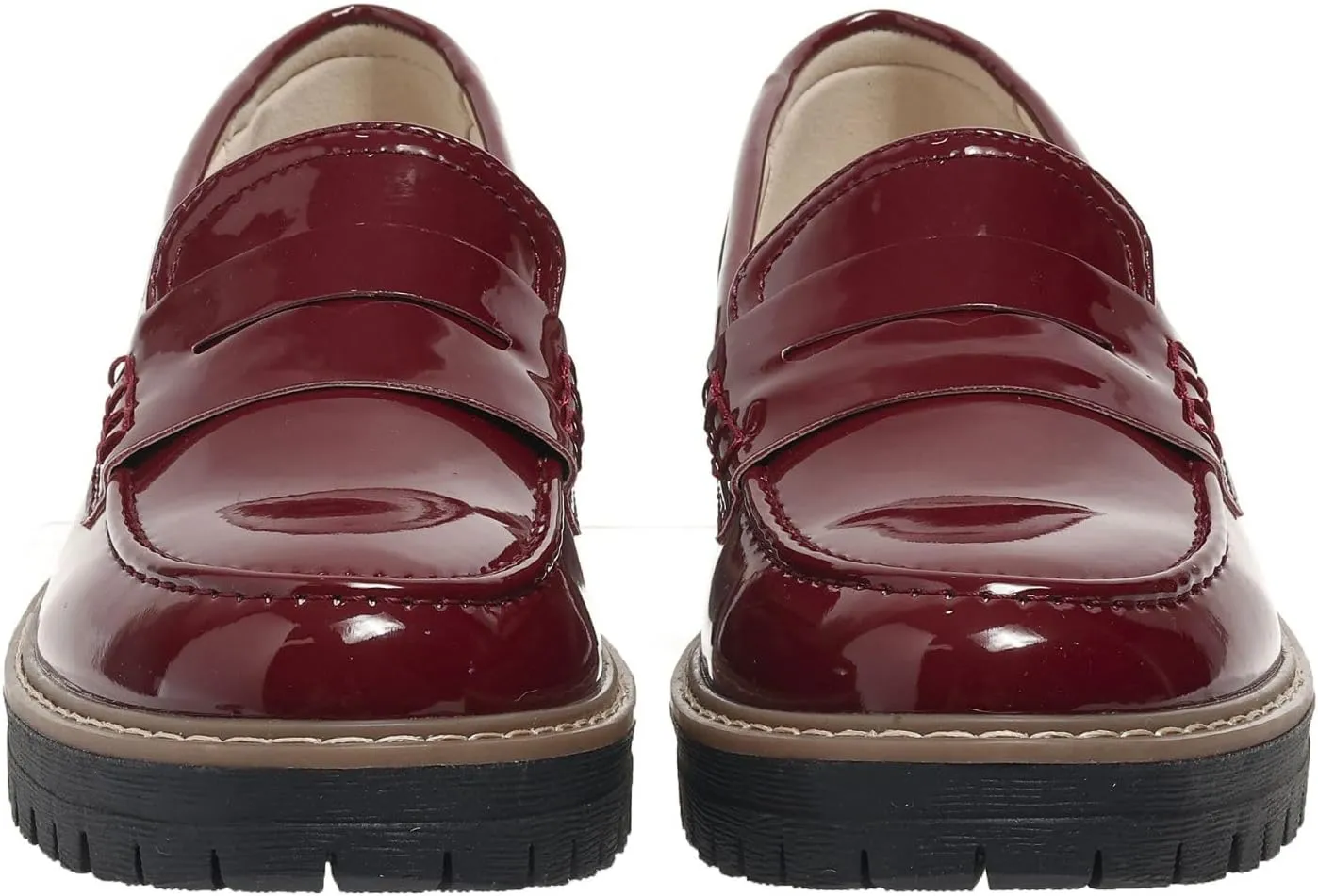 Womens Loafers Comfortable Platform Penny Loafer Chunky Heel Business Casual Dress Shoes 2024 Fashion Patent Leather Women's Loafers & Slip-ons