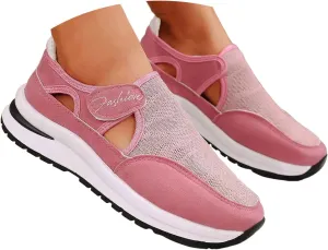 Women's Orthopedic Shoes, Casual Breathable Mesh Flat Sneakers, Low Cut Slip On Casual Summer Fashion Platform Walking Shoes