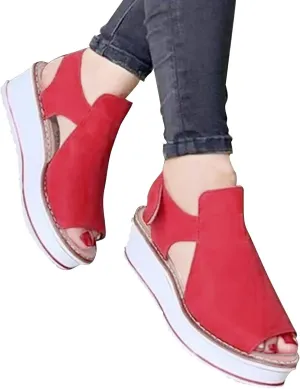 Womens Sandals 2021, Open Toe Fish Mouth Platform Sandals Ankle Strap Beach Shoes Summer Beach Travel Shoes