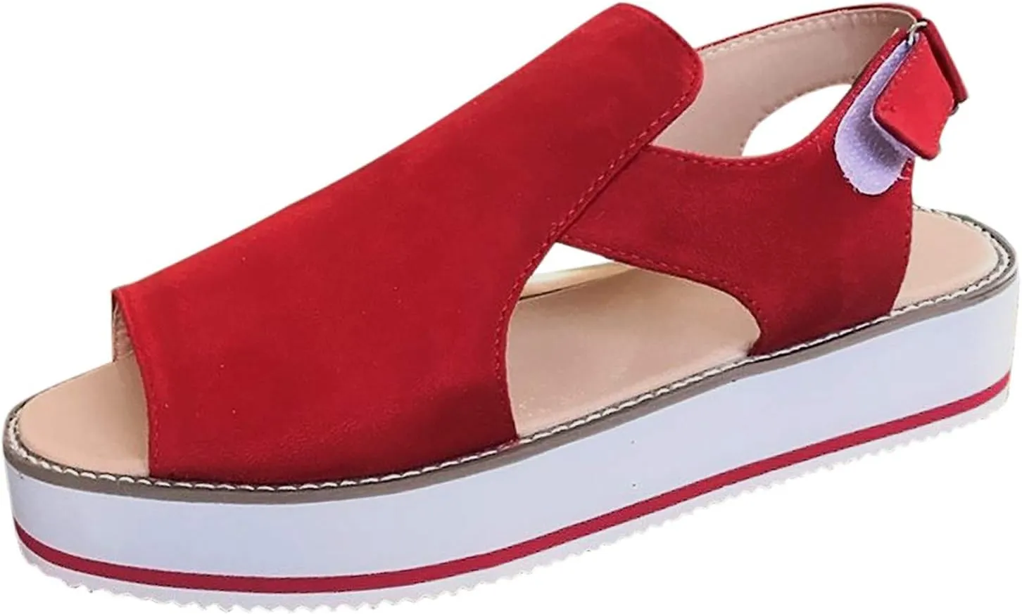 Womens Sandals 2021, Open Toe Fish Mouth Platform Sandals Ankle Strap Beach Shoes Summer Beach Travel Shoes