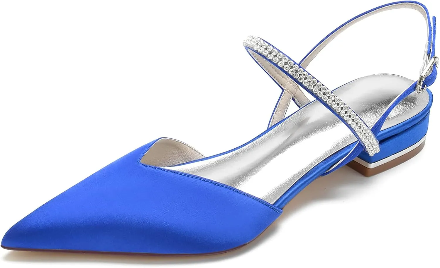 Womens Slingback Flats Shoes for Wedding Bride Comfortable Bridal Shoes,Royal Blue,10