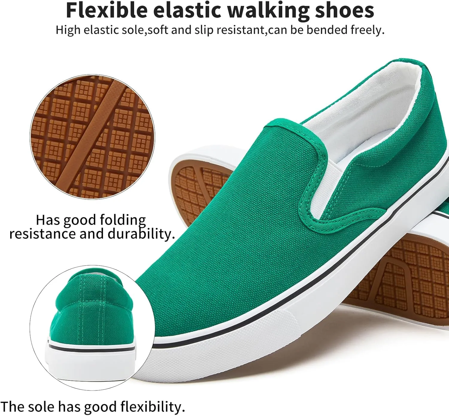 Women's Slip on Shoes Canvas Sneakers Loafers Non Slip Shoes Low Top Casual Shoes