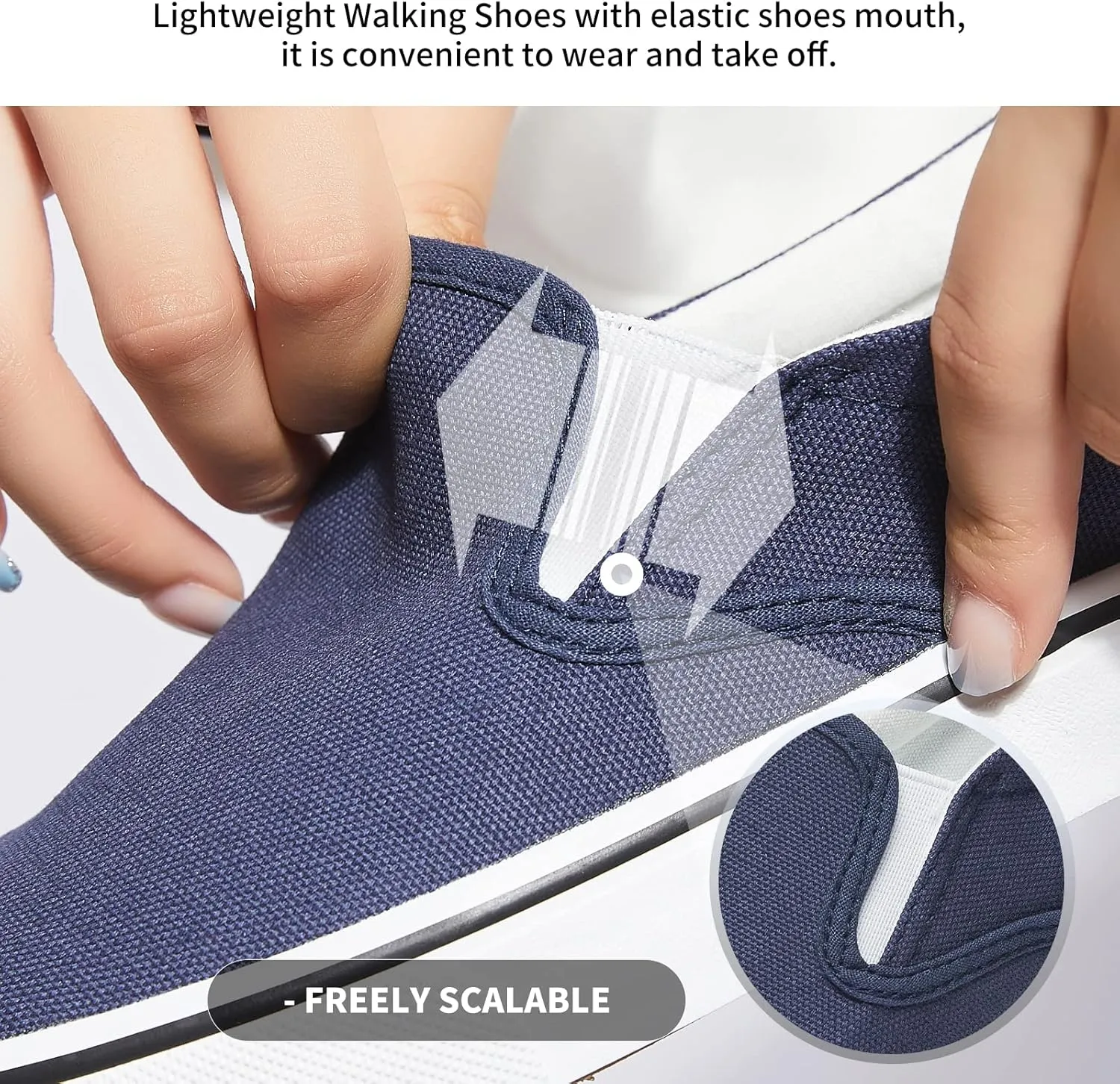 Women's Slip on Shoes Canvas Sneakers Loafers Non Slip Shoes Low Top Casual Shoes