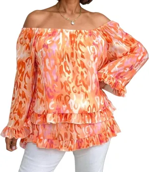 Women's Summer Off Shoulder Tops Ruffled Long Sleeve Boho Floral Print Blouse Shirts Blouses